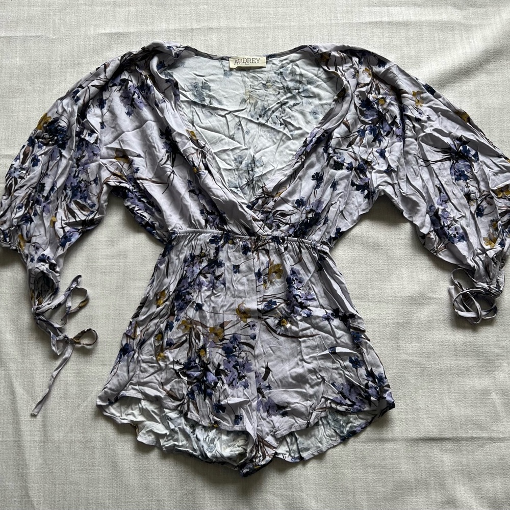 Audrey Floral Purple Romper